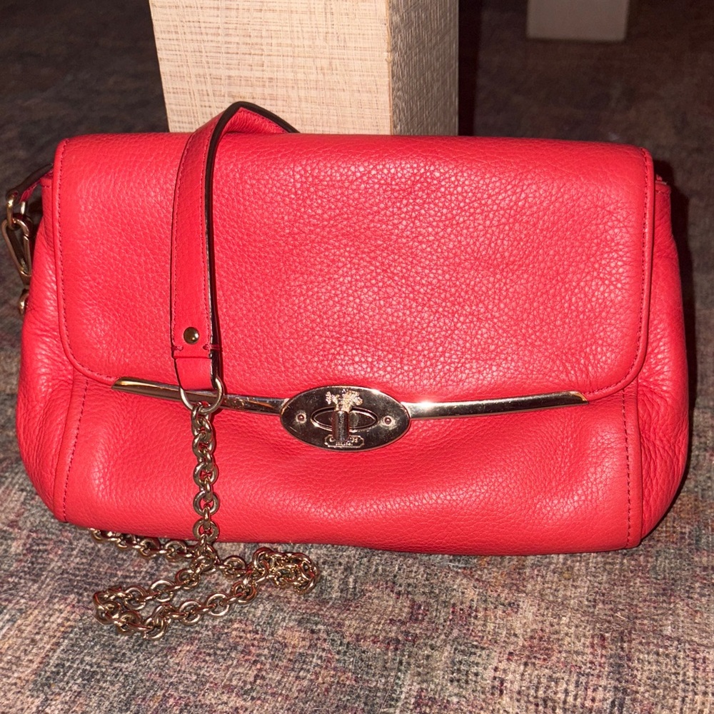 COACH red leather crossbody